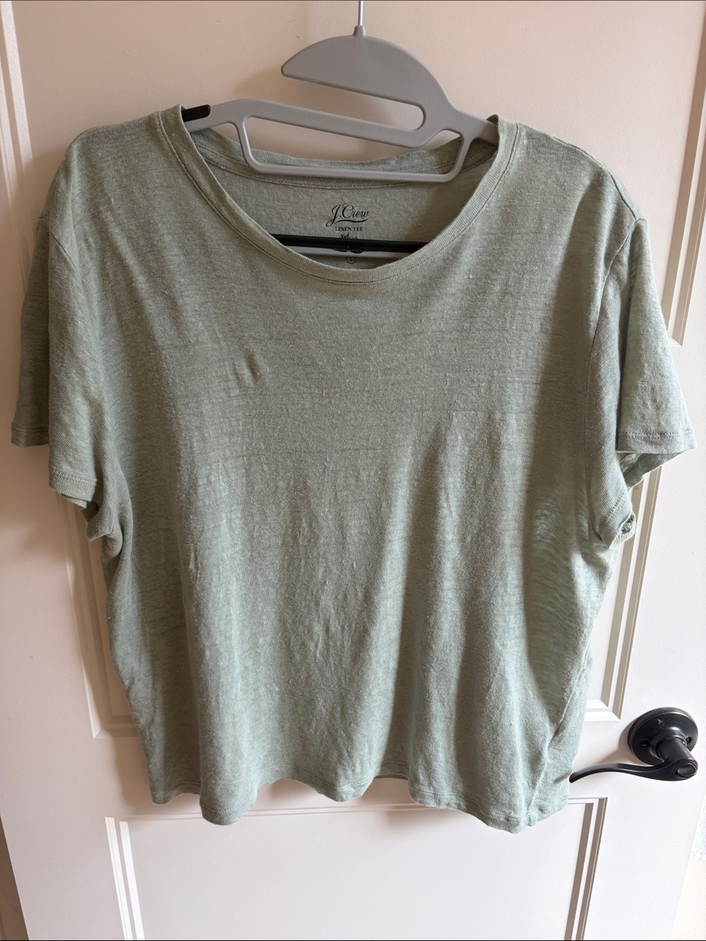 J. Crew Short Sleeve Linen Tee in Light Sage